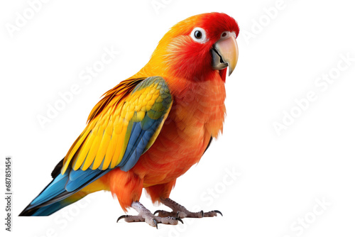 Animal Sitting Pretty Colorful Parrot Chronicles on a White or Clear Surface PNG Transparent Background