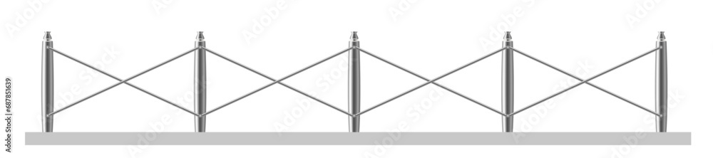 A metal fence. A place to copy, a 3d vector image. A metal fence. A place to copy, a 3d vector image.