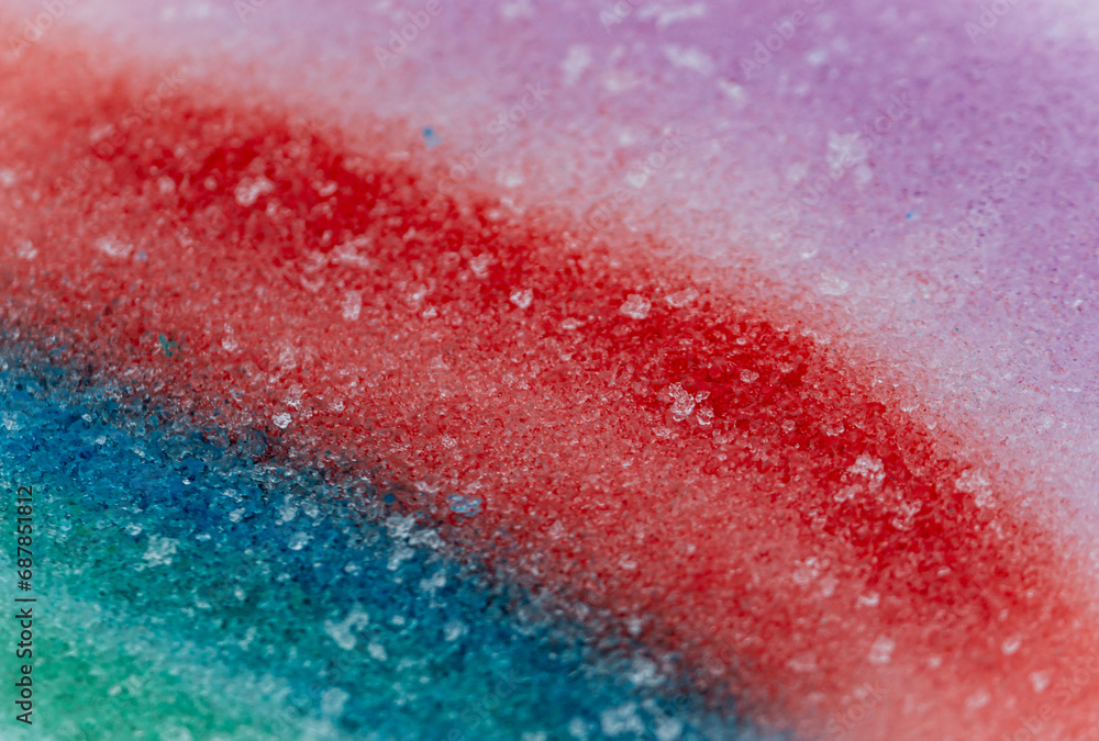 multi-colored snow as a background.