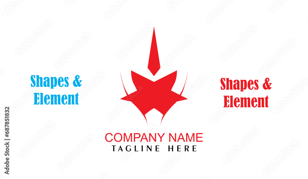 Vector logo design template with black and red triangles. Can be used as an icon for application or corporate identity Vector logo design template with black and red triangles. Can be used as an icon for application or corporate identity