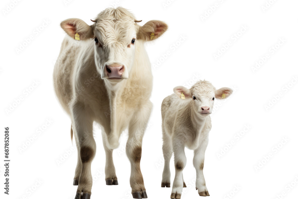 Animal Cow and Son Domestic Chronicles on a White or Clear Surface PNG Transparent Background