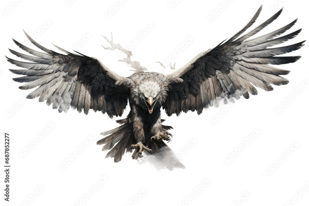 Obraz premium Animal Aerial Majesty Bisons Eagle Chronicle on a White or Clear Surface PNG Transparent Background