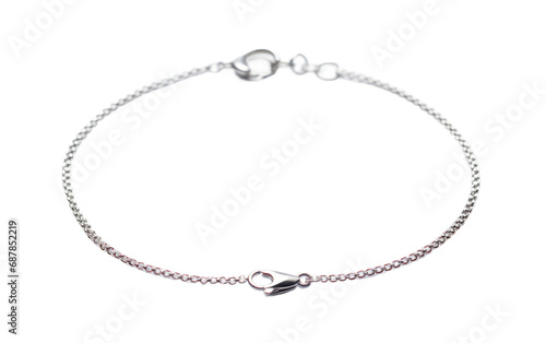 Dainty Silver Footchain isolated on transparent background