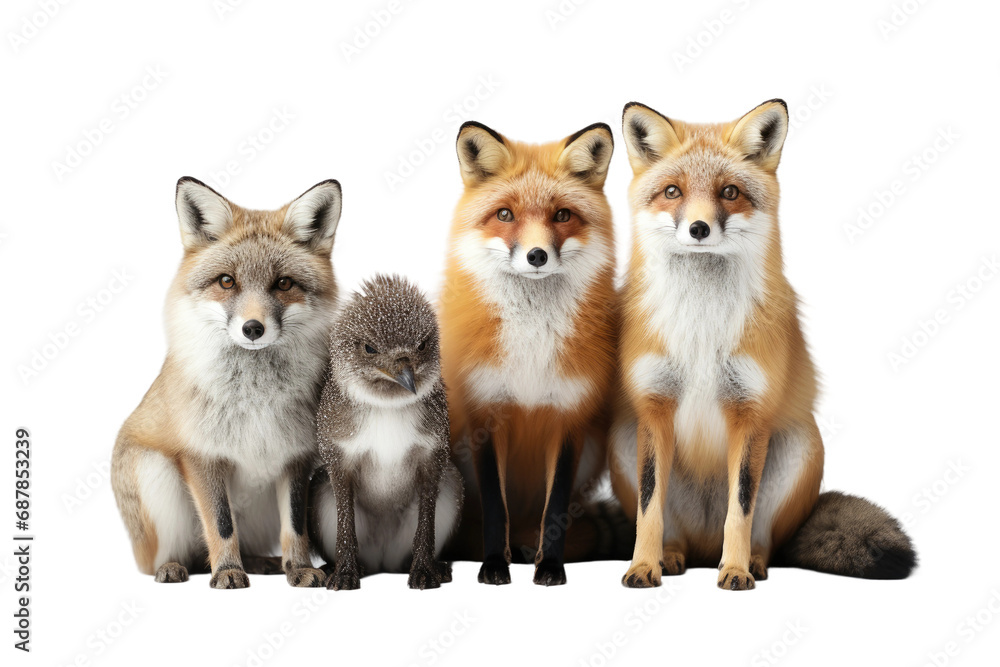Animal Harmony in Diversity The Animal Quartet on a White or Clear Surface PNG Transparent Background