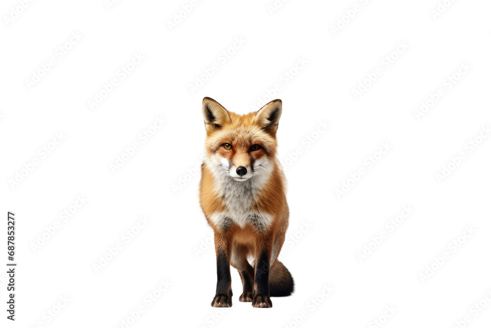 Animal Fox Amidst Harmonious Animal Gathering on a White or Clear Surface PNG Transparent Background Animal Fox Amidst Harmonious Animal Gathering on a White or Clear Surface PNG Transparent Background