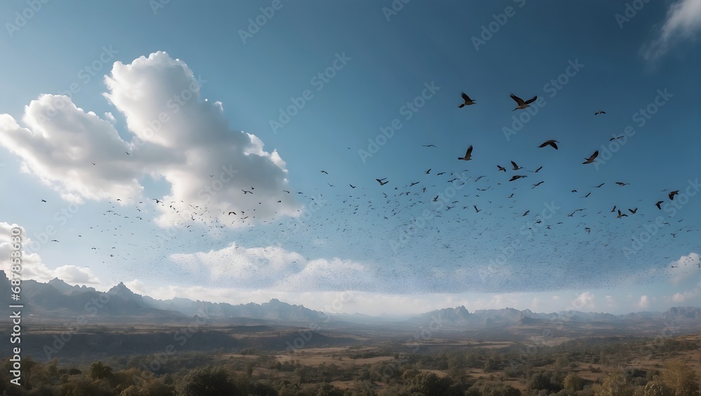 Fototapeta premium a sky full of birds