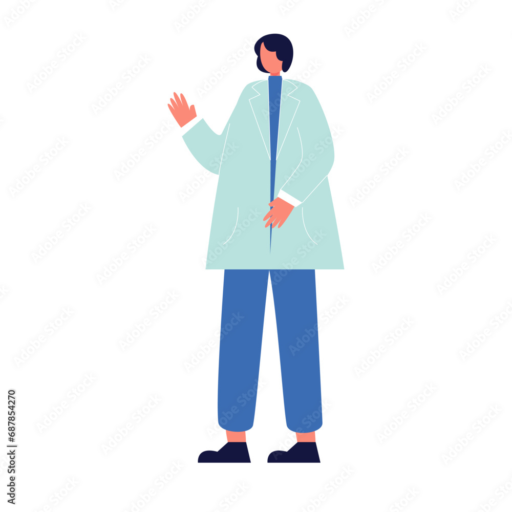 Doctor character flat illustrations