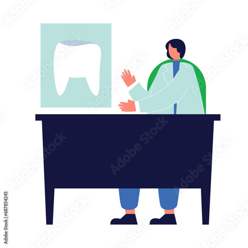 Doctor and patient character flat illustrations