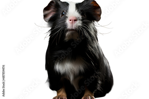 Animal Smiling Black Guinea Pig Charmer on a White or Clear Surface PNG Transparent Background photo