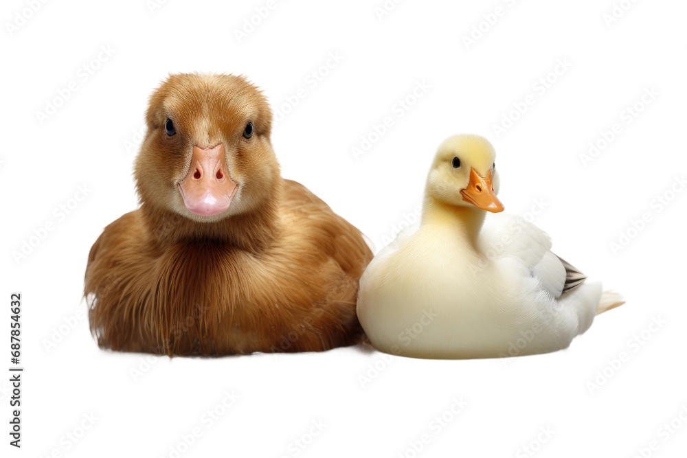 Animal Hen and Duck Feathered Friendship Unveiled on a White or Clear Surface PNG Transparent Background Animal Hen and Duck Feathered Friendship Unveiled on a White or Clear Surface PNG Transparent Background