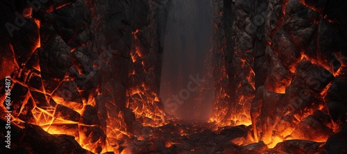 hot lava rock cliffs 3 photo