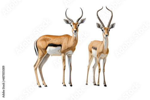 Animal Antelopes Unite Impala Springbok Alliance on a White or Clear Surface PNG Transparent Background