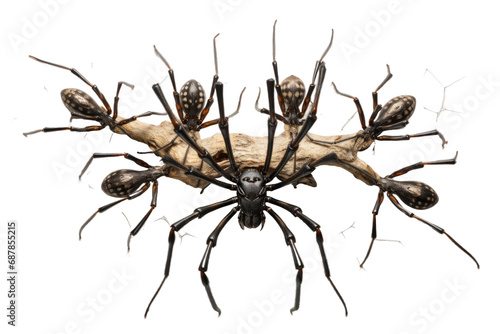 Animal Silent Spinner Latrodectus Resting Above on a White or Clear Surface PNG Transparent Background photo