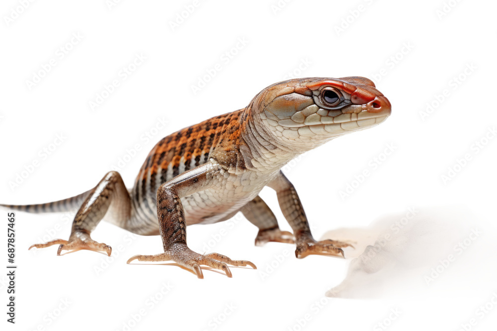 Fototapeta premium Animal Lizard and Scorpion Predatory Drama on a White or Clear Surface PNG Transparent Background