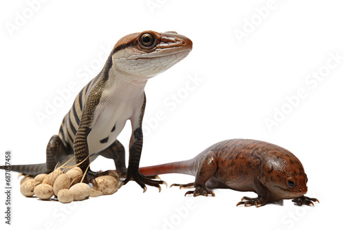 Animal Tiny Hunter Skinks Mosquito Feast on a White or Clear Surface PNG Transparent Background
