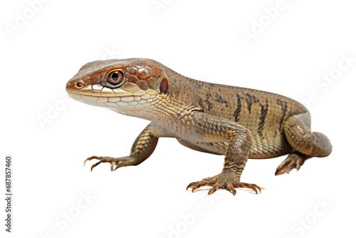 Animal Skink Confronts Scorpion Intense Encounter on a White or Clear Surface PNG Transparent Background © Usama