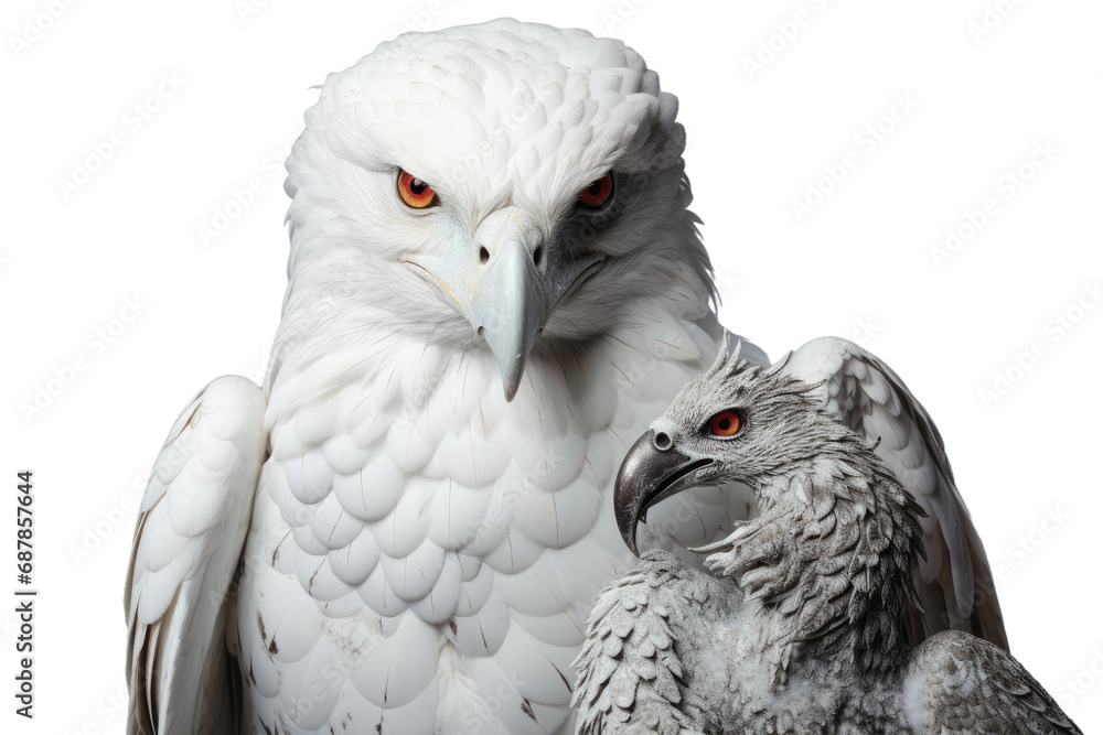 Obraz premium Animal Feathered Predator Serpents Watchful Companion on a White or Clear Surface PNG Transparent Background