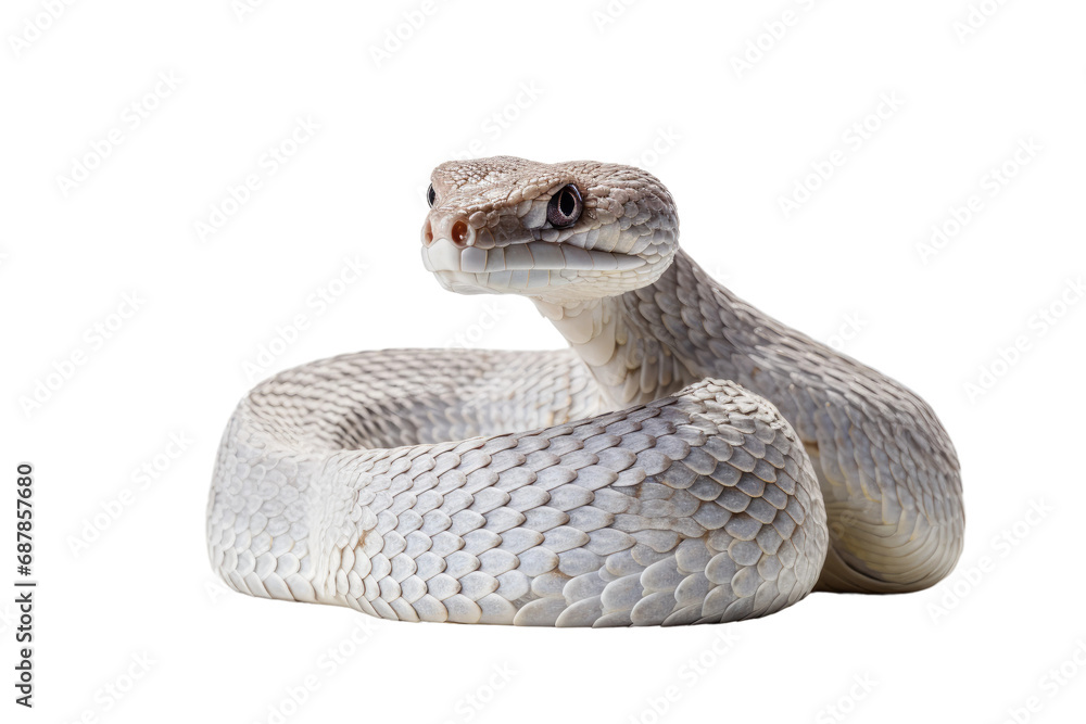 Fototapeta premium Animal Ivory Serpent Pale Beauty Unveiled on a White or Clear Surface PNG Transparent Background