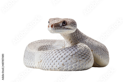 Animal Ivory Serpent Pale Beauty Unveiled on a White or Clear Surface PNG Transparent Background