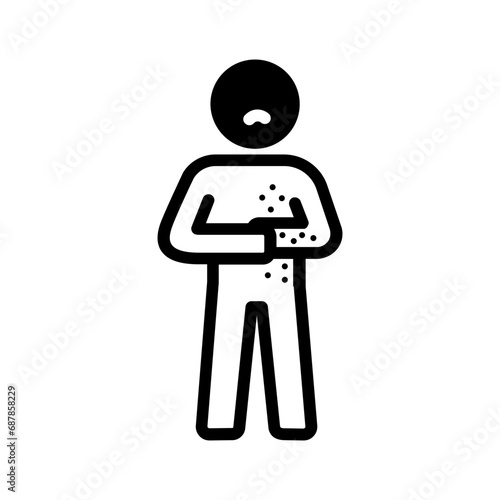 Solid black icon for Itching