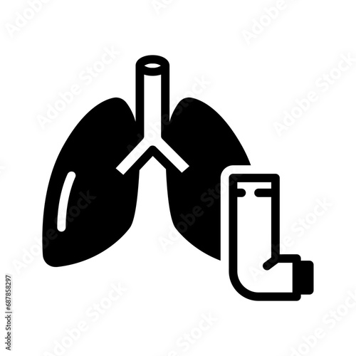 Solid black icon for Asthma