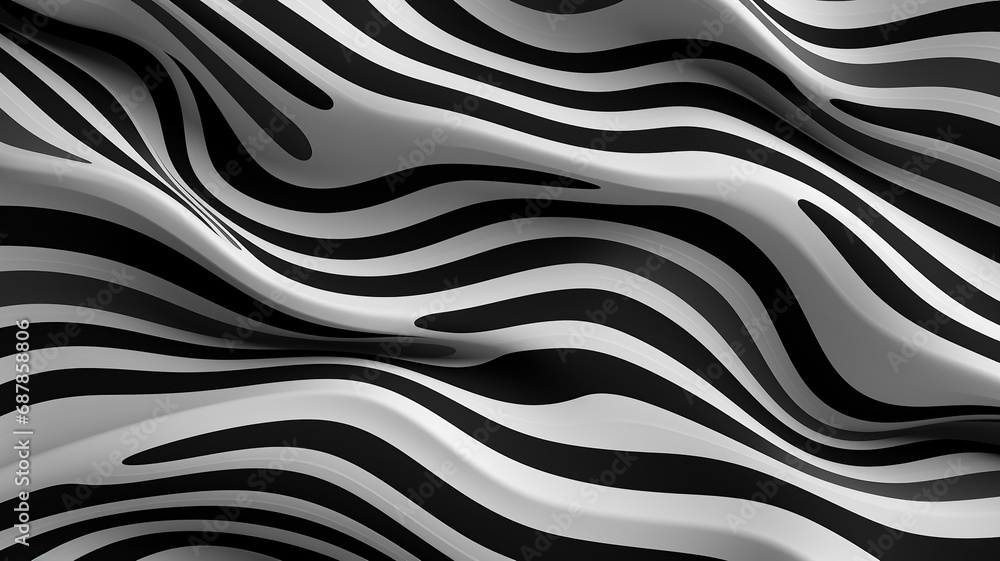 horizontal abstract shape black and white background AI generated horizontal abstract shape black and white background AI generated
