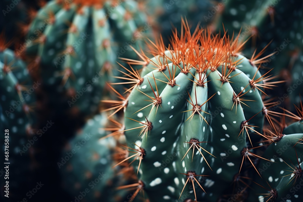 close up horizontal view of a cactus AI generated