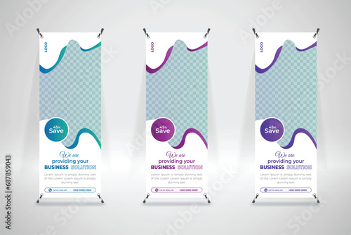 creative minimal business Rollup & x stand banner design template