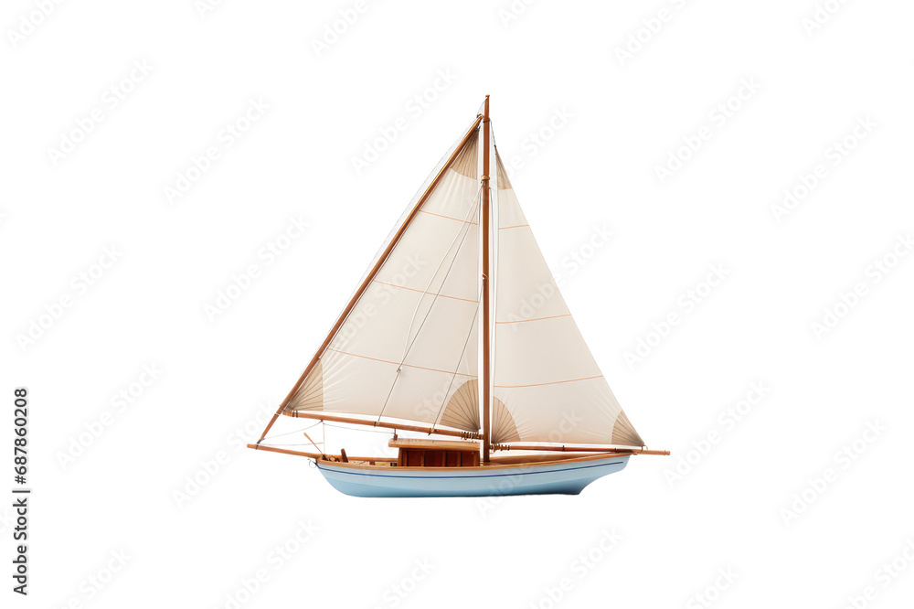 Serene Ocean Sailboat on Transparent Background, PNG, Generative Ai