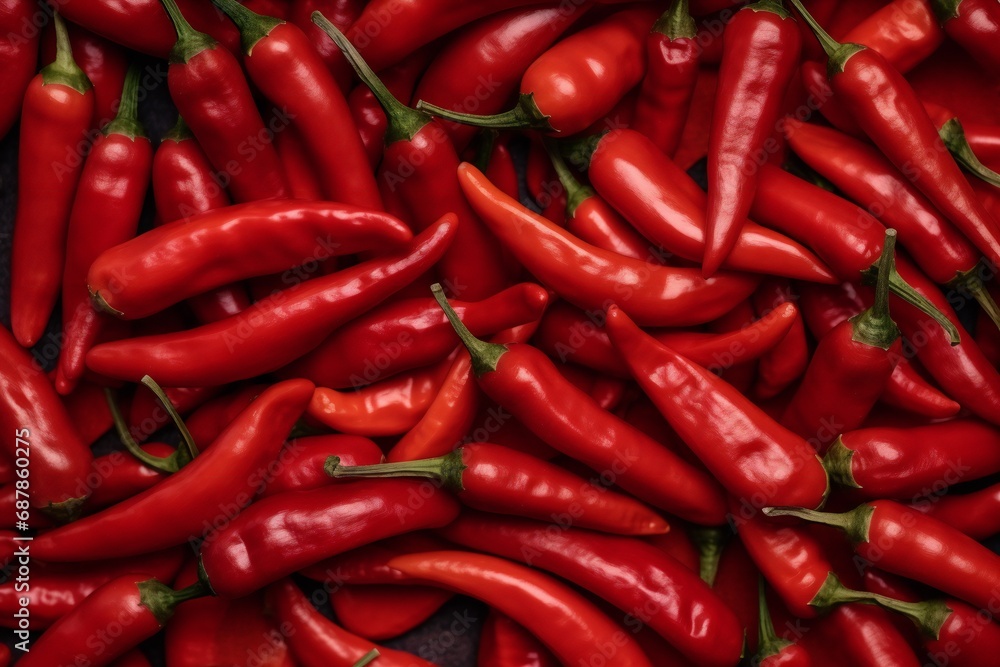 Red hot chilli pepper pattern texture background. Group of red hot chilli peppers