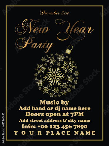 New year party celebration poster flyer social media post design