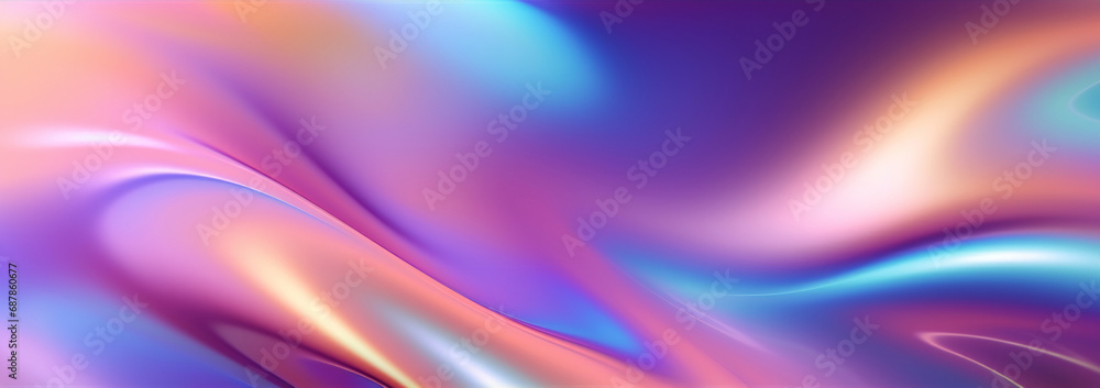 Metallic Shades Ribbons and Dynamic Holographic Waves Illuminate a Shimmering Abstract Oasis Metallic Shades Ribbons and Dynamic Holographic Waves Illuminate a Shimmering Abstract Oasis