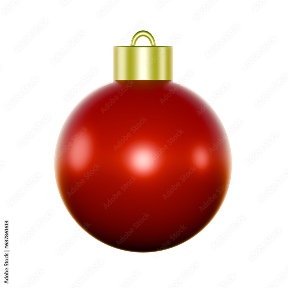 red christmas ball isolated , 3d render red christmas ball isolated , 3d render