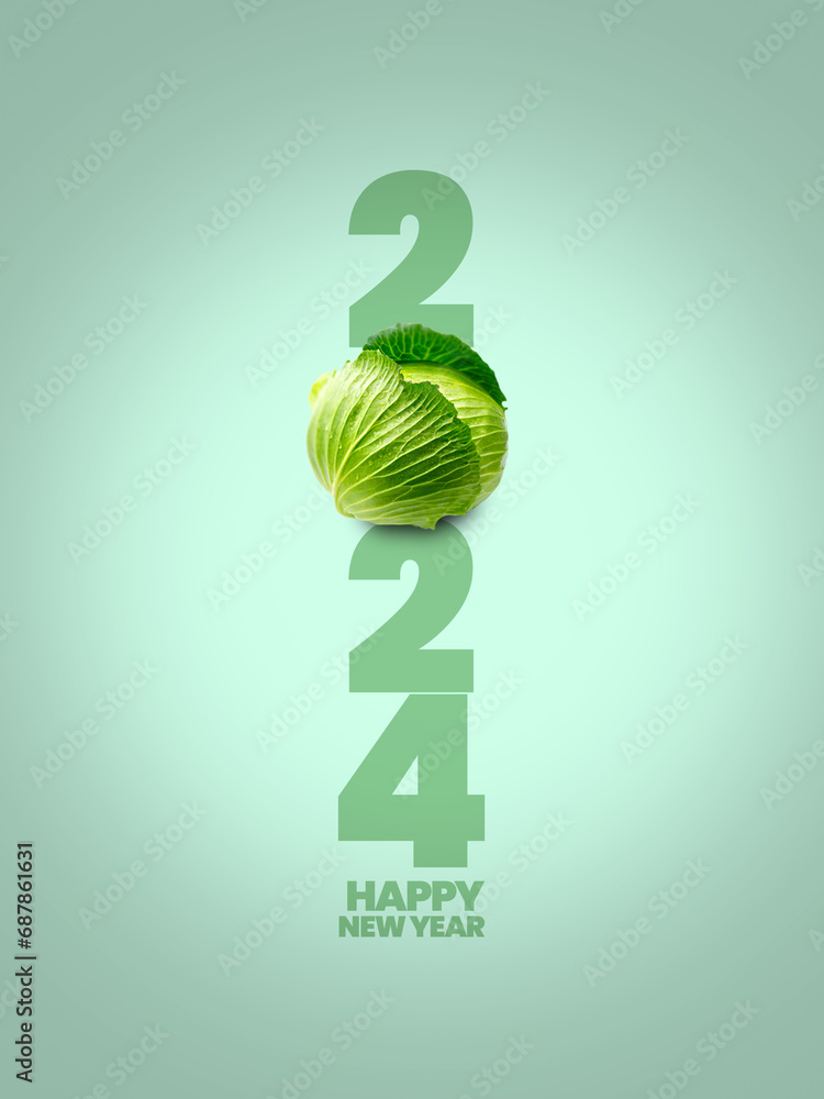Happy New Year 2024. New Year 2024. English New Year 2024. Creative New