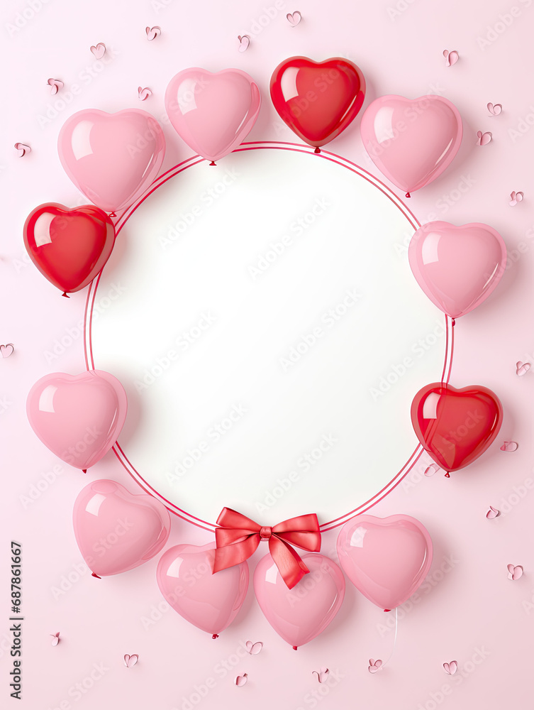 Luxury circle rounded on the pink background with balloon AI Generative