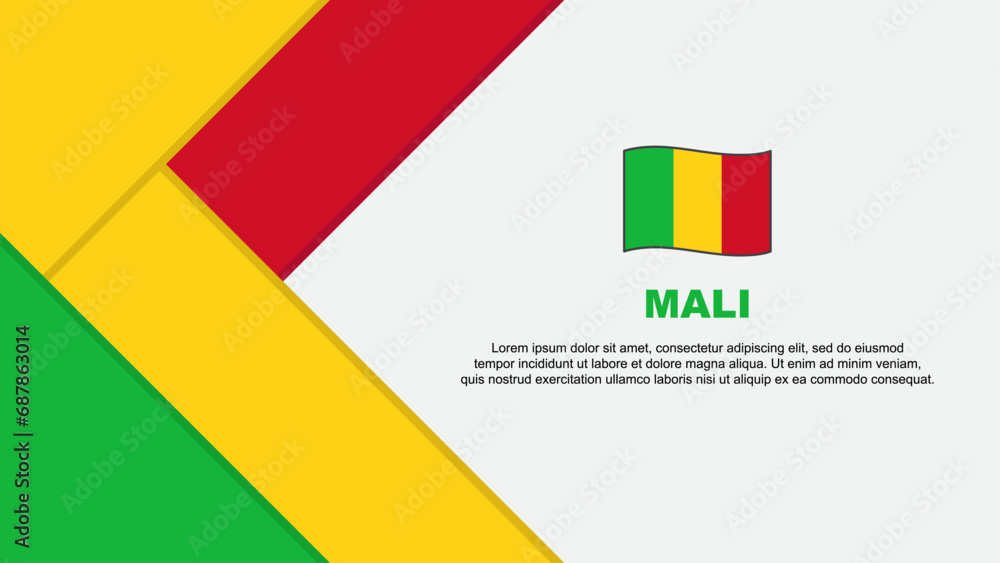 Mali Flag Abstract Background Design Template. Mali Independence Day Banner Cartoon Vector Illustration. Mali Illustration
