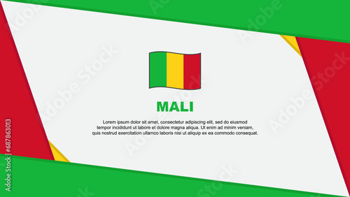 Mali Flag Abstract Background Design Template. Mali Independence Day Banner Cartoon Vector Illustration. Mali Independence Day