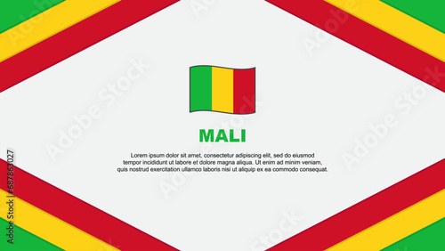 Mali Flag Abstract Background Design Template. Mali Independence Day Banner Cartoon Vector Illustration. Mali Template