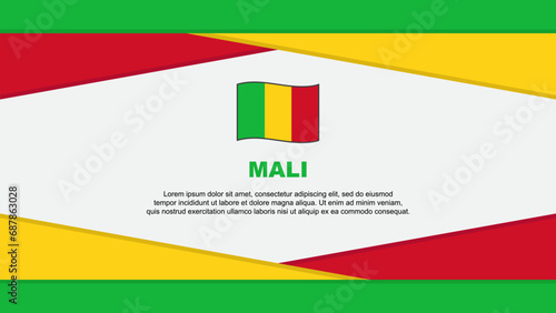 Mali Flag Abstract Background Design Template. Mali Independence Day Banner Cartoon Vector Illustration. Mali Vector