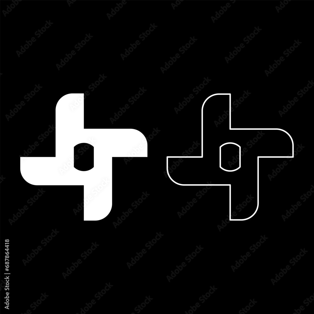 Knife for meat grinder mincer chopper accessory spare component part set icon white color vector illustration image solid fill outline contour line thin flat style Knife for meat grinder mincer chopper accessory spare component part set icon white color vector illustration image solid fill outline contour line thin flat style