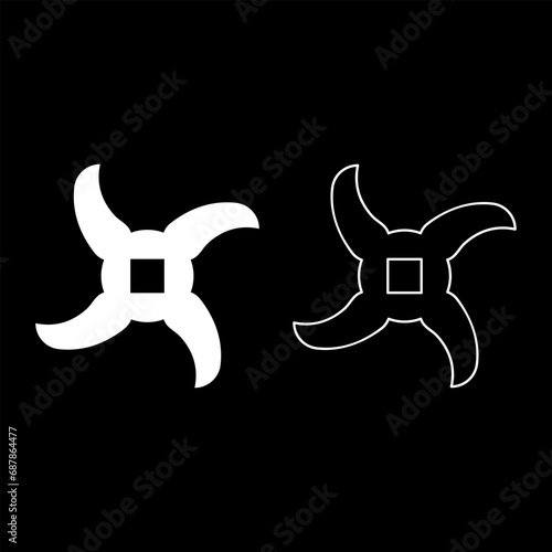 Knife for meat grinder mincer chopper accessory spare component part set icon white color vector illustration image solid fill outline contour line thin flat style