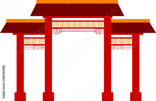 Chinese Gate China Town Red Door Temple