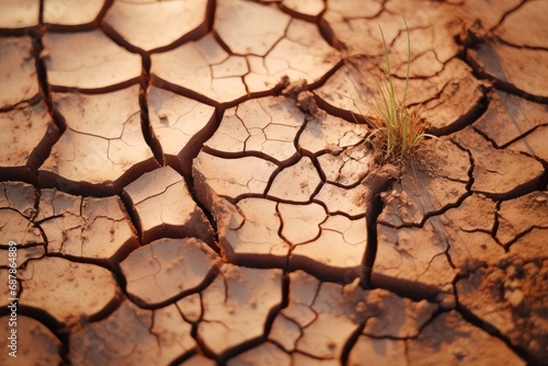 Cracked earth. Cracked soil on dry season. Global warming.