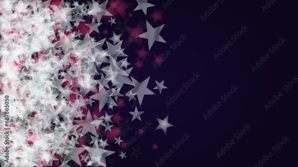 Vector Magical Glowing Background with Silver and Purple Falling Stars on Black. Christmass and New Year Poster. Glittery Confetti Frame. Sparkle Star Night Banner Design. Vector Magical Glowing Background with Silver and Purple Falling Stars on Black. Christmass and New Year Poster. Glittery Confetti Frame. Sparkle Star Night Banner Design.