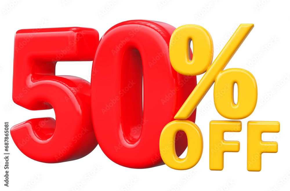 Special 50 percent off sale - 3d render red number Special 50 percent off sale - 3d render red number