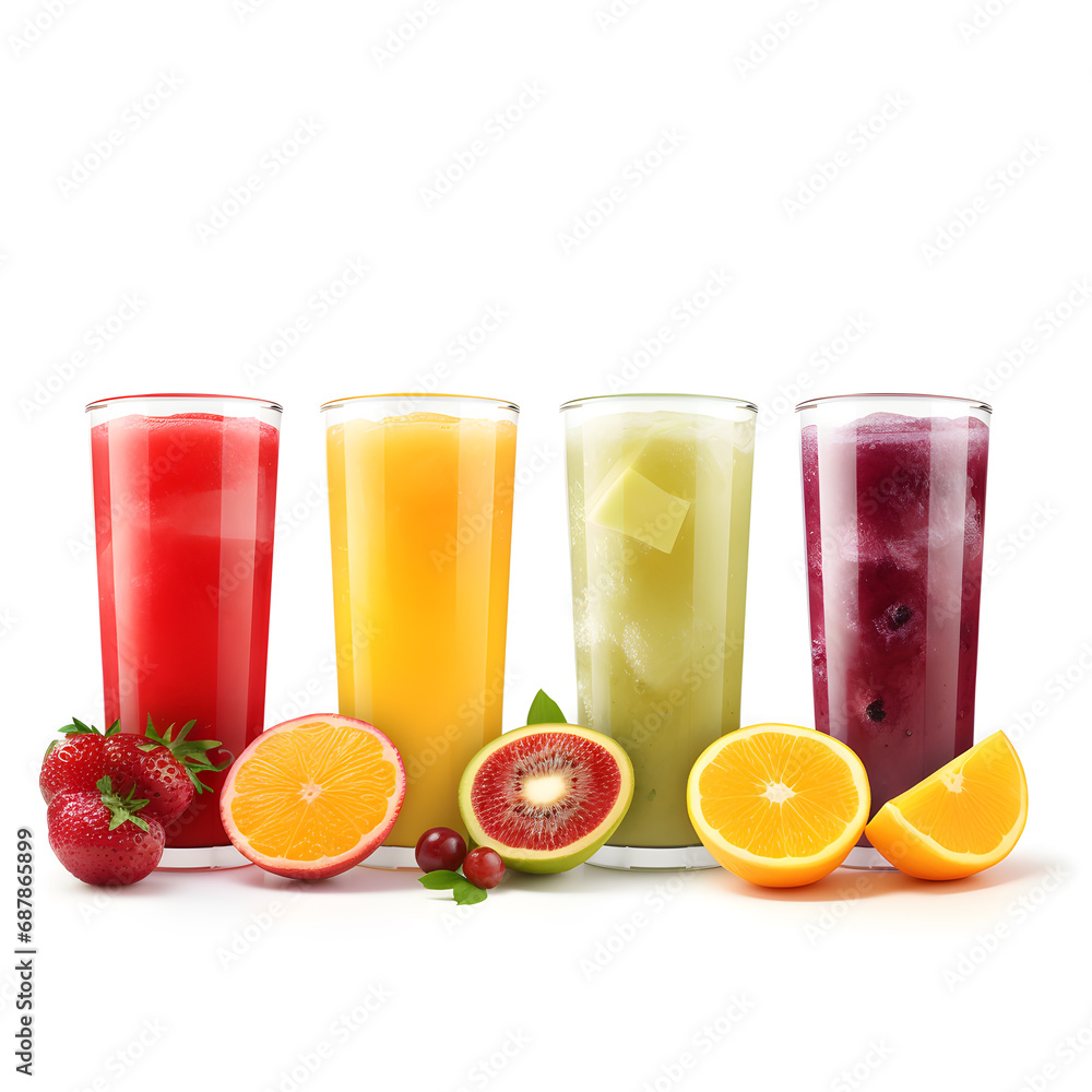 Different tasty juices and fresh ingredients on white background. Different tasty juices and fresh ingredients on white background.