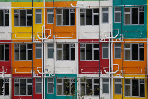 2023 Nov 30,Hong Kong.Transitional housing in Wong Tai Sin. In recent years, the government has stepped up efforts to promote the development of transitional housing. photo