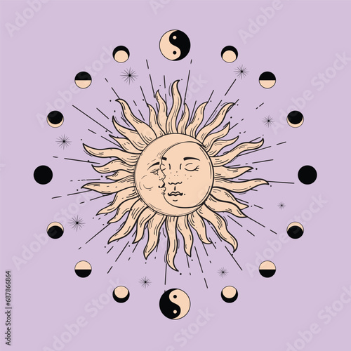 beautiful sun and moon conjunction