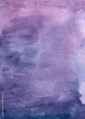 Violet purple tone. Abstract watercolor hand drawn background. Natural color grunge texture