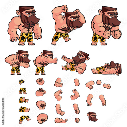 Caveman mobile game character design elements